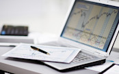 charts on a laptop