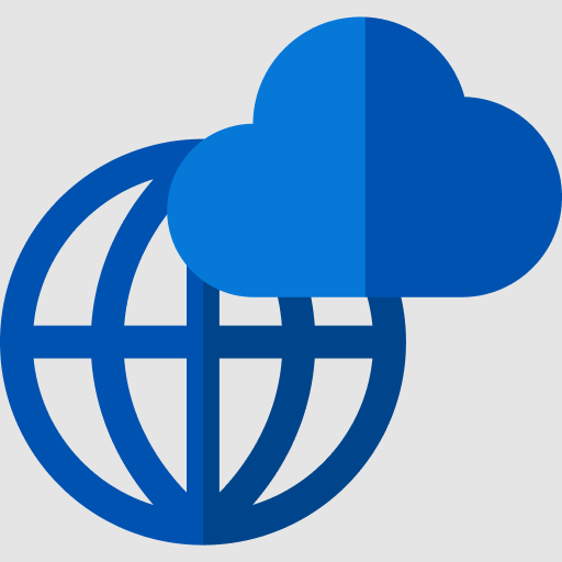 World icon with cloud indicating private cloud