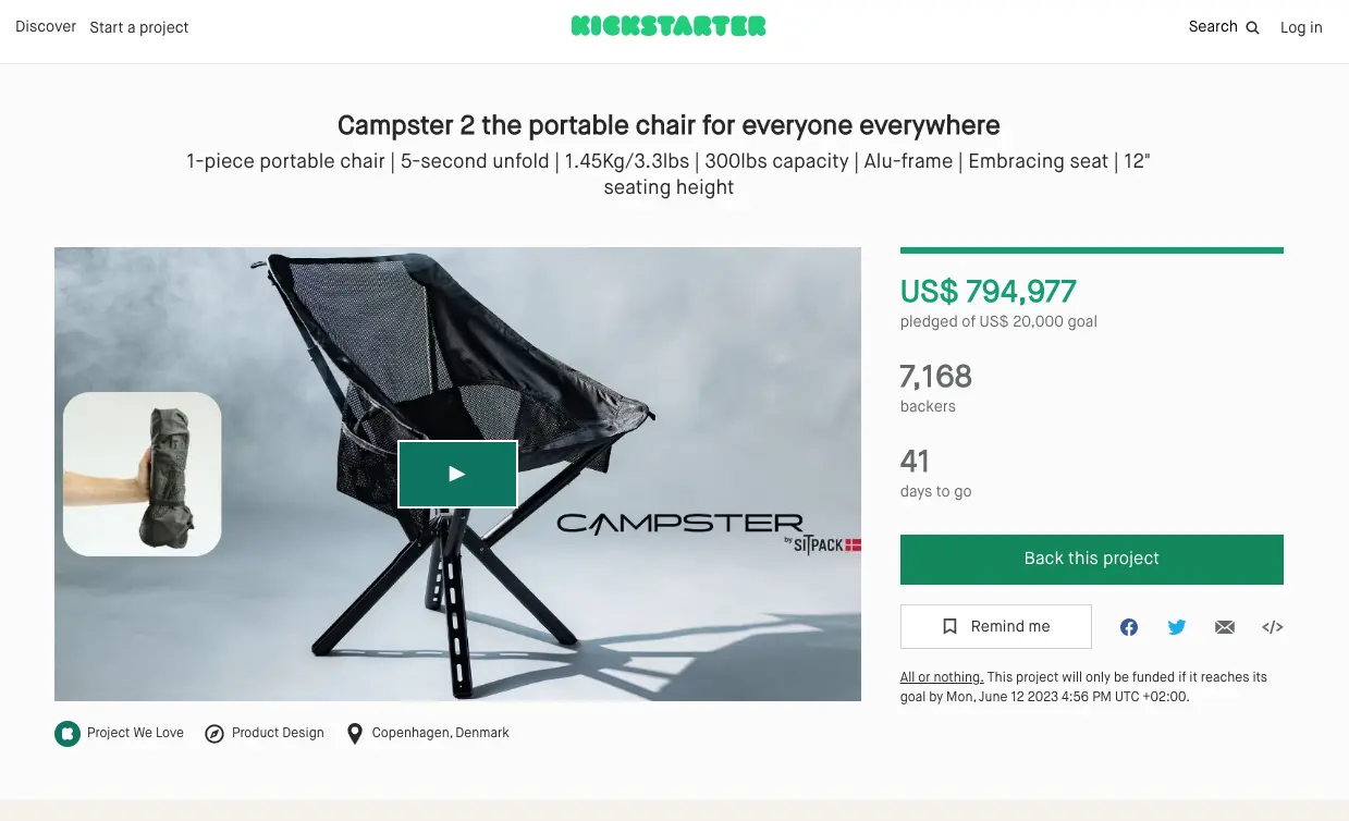 kickstarter homepage screenshot