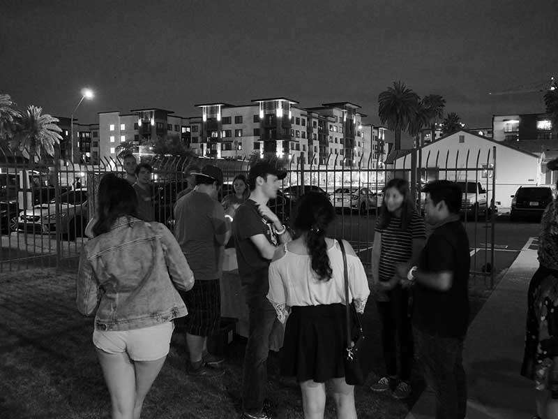 Crowd outside Trunk Space at Kick Ass Spring Concert (photo by Gerrit Feenstra)