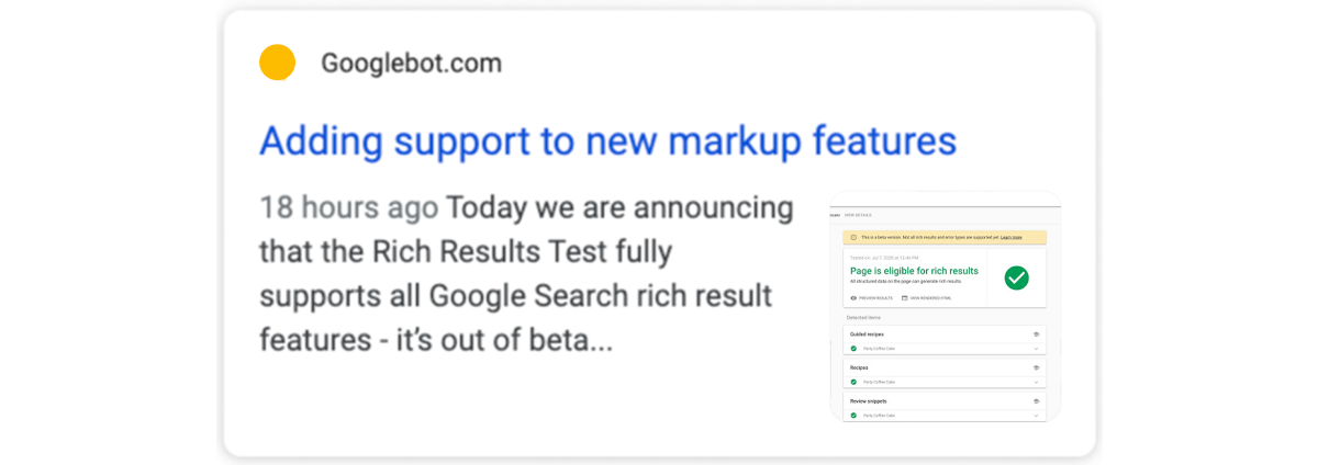 Screenshot of a news snippet in a Google search result