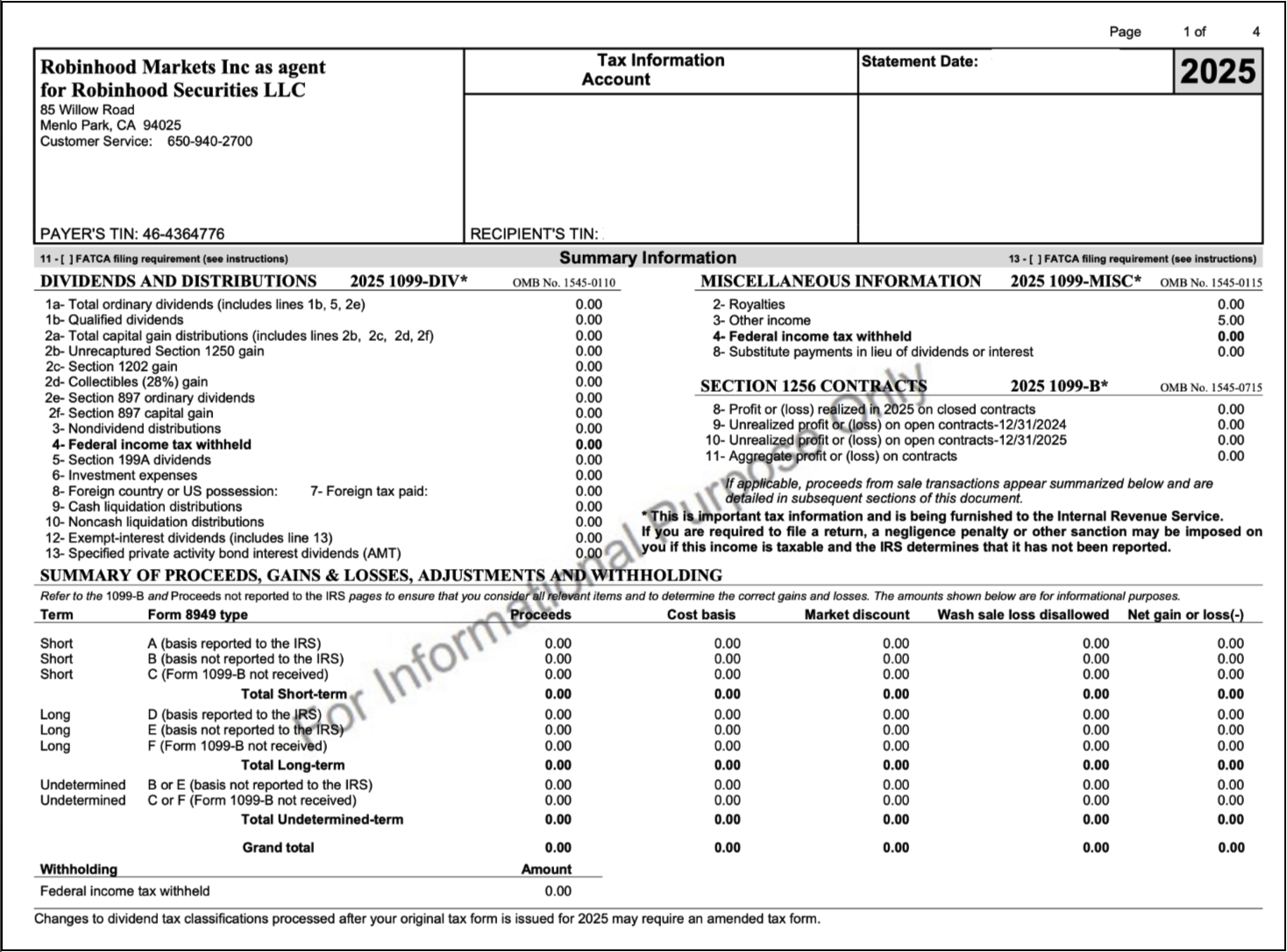 2025 1099 Consolidated form example