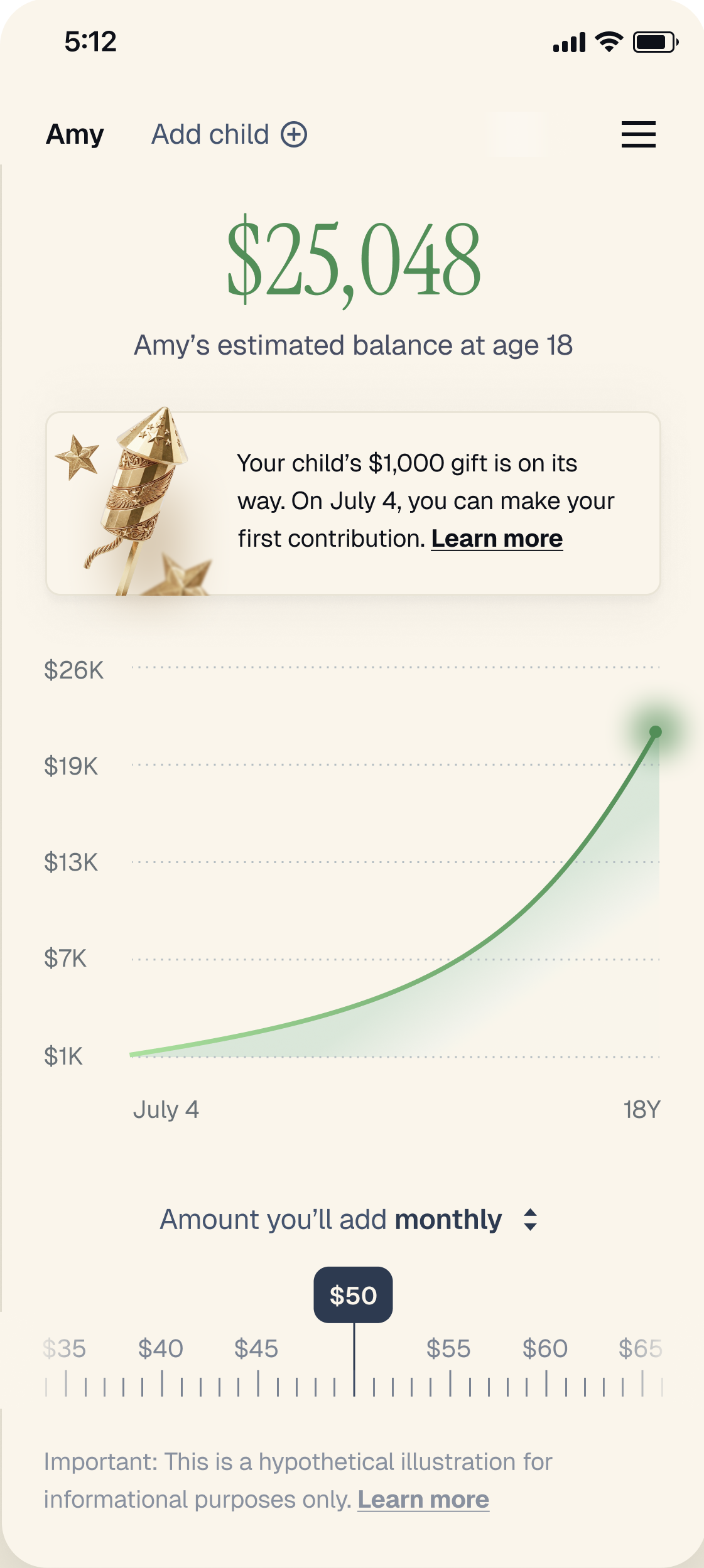 Future return calculator for TAs