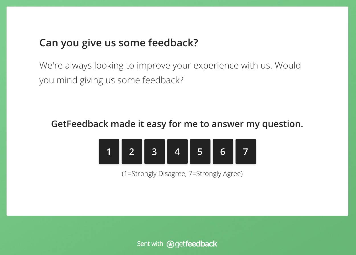 Follow-up support email with embedded Customer Effort Score question