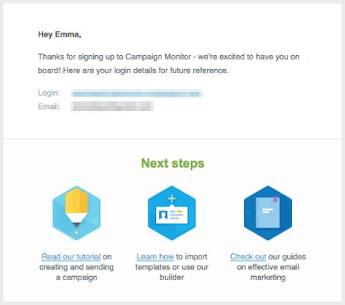 Campaign Monitor welcome email loyal customers
