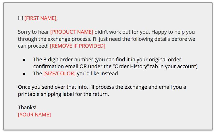 email support macro example