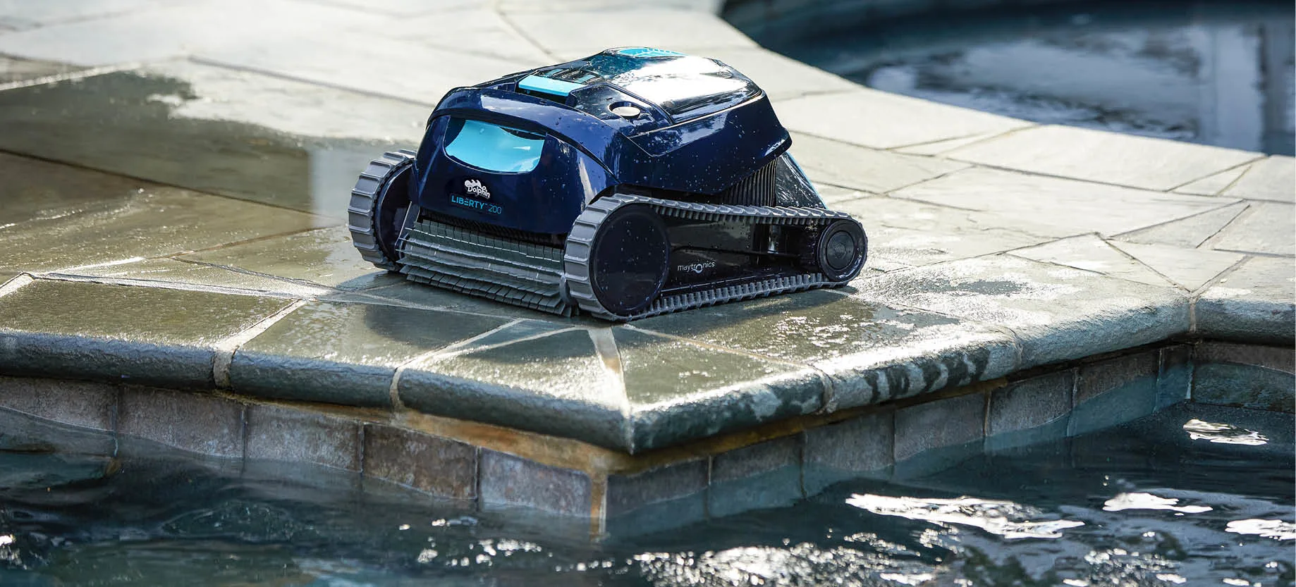 liberty 200 cordless pool robot cleaner on a pool