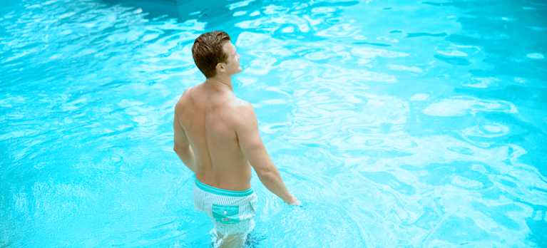 man in a magnesium pool