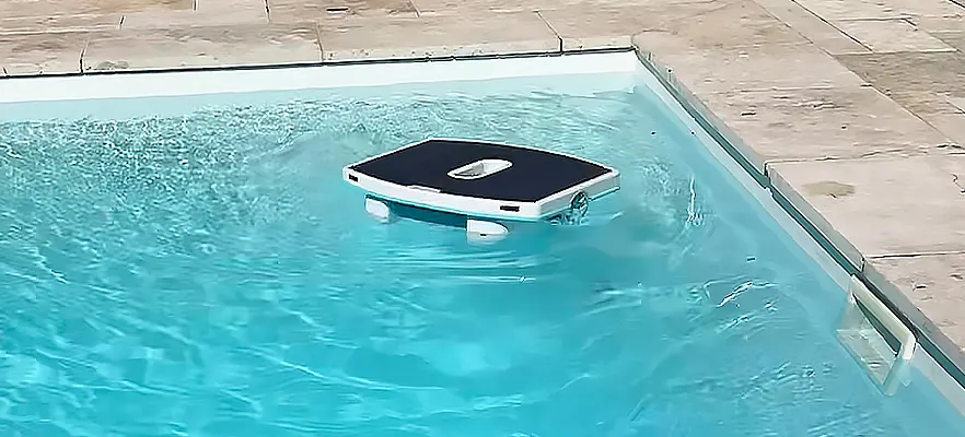 Dolphin Skimmi floating on a pool.
