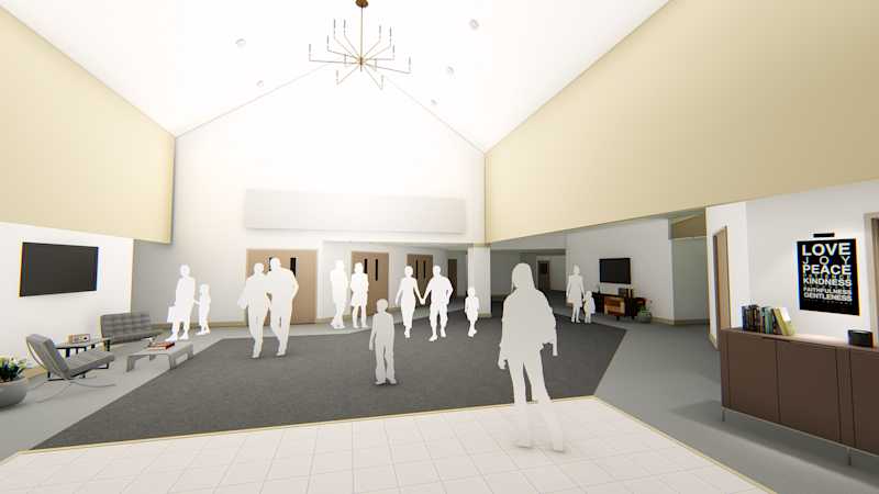 Mt. Zion Baptist Church, Interior rendering of new sanctuary lobby