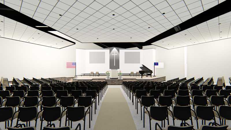 Mt. Zion Baptist Sanctuary Rendering, Interior Rendering of New Sanctuary