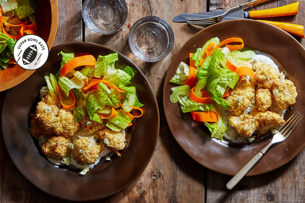 Buffalo Cauliflower Salad with Creamy Gorgonzola Dressing
