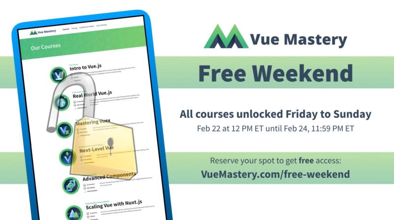 Announcing Vue Mastery Free Weekend