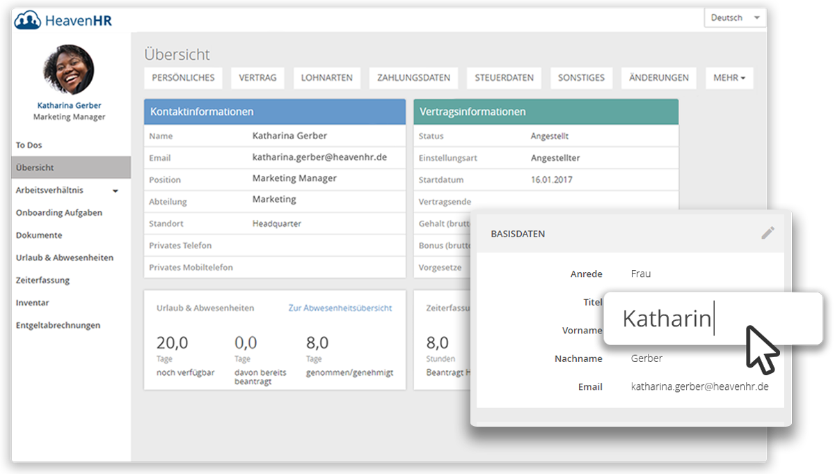 Individuelle Mitarbeiter Accounts
