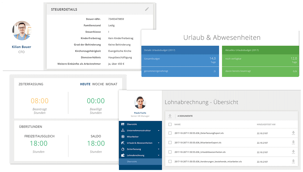 Das Lohn & Gehaltsmodul ist übersichtlich und an Ihre persönlichen Bedürfnisse angepasst.
