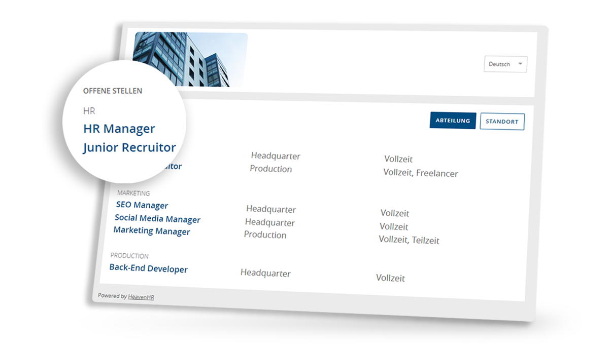 The recruiting modules also enhances the application process by supporting an intern channel to communicate.