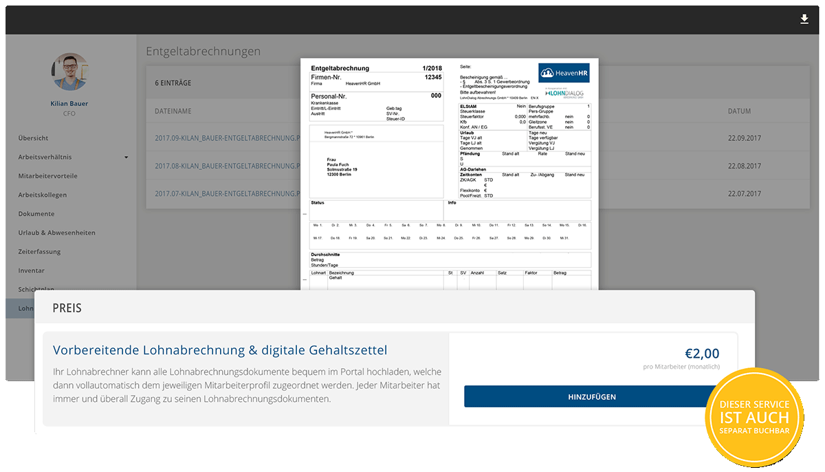 Die elektronische Entgeltabrechnung ist jeder Zeit individuell online abrufbar für Sie und Ihre Mitarbeiter