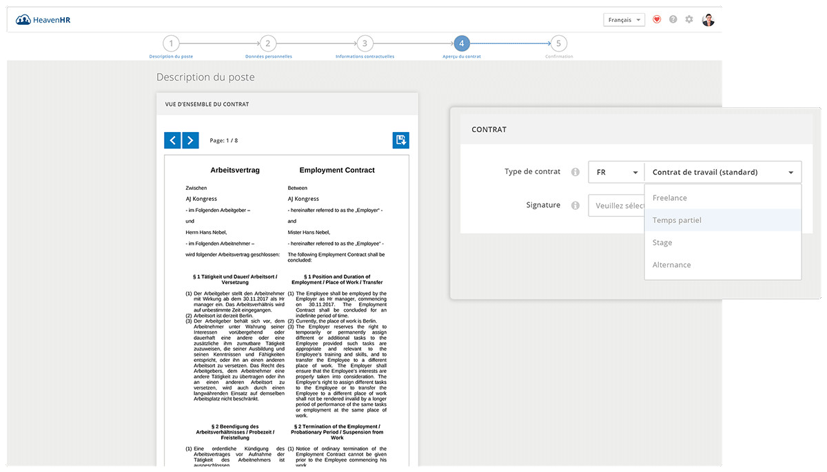 Le registre du personnel regroupe les données et documents de vos employés en ligne.