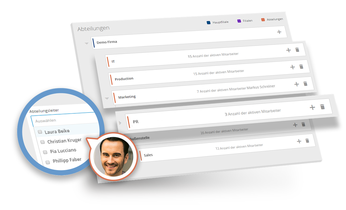 You can fill the document folder of the employees with premade contracts or self-created ones.