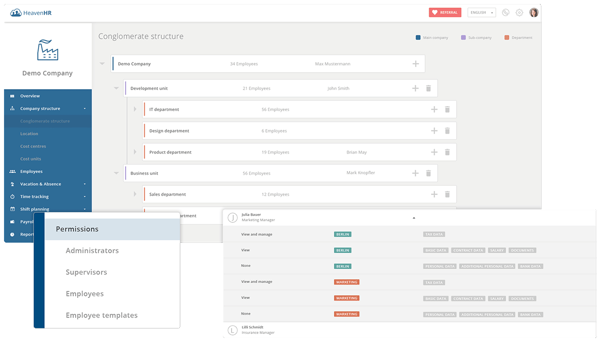 The folder and access right can be adjusted individually, for a guaranteed fit to your requirements.