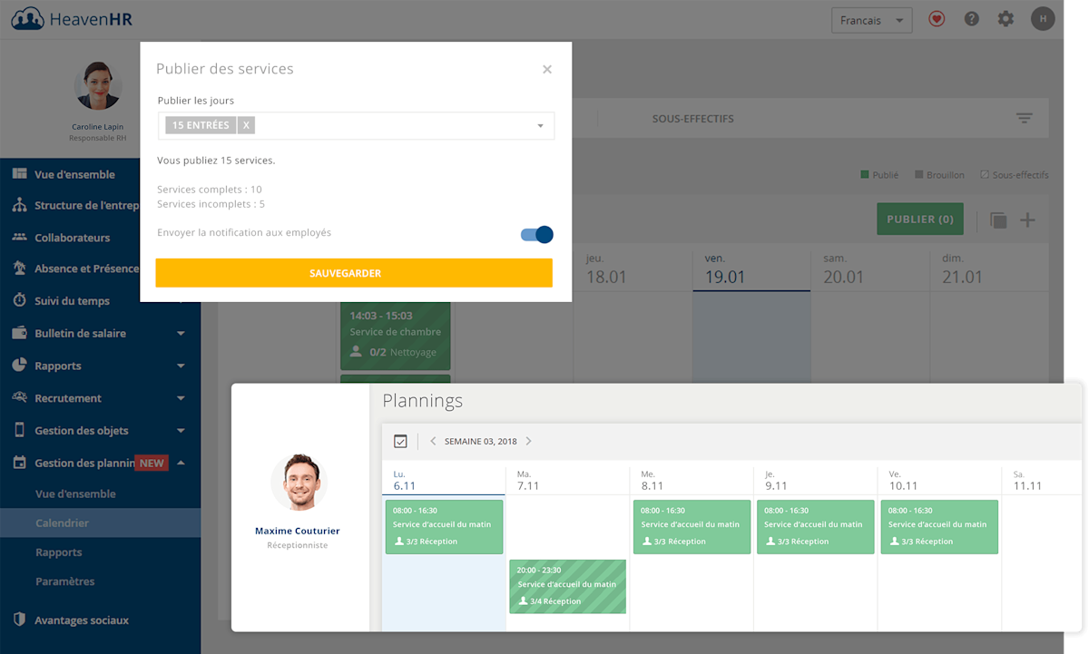 Communiquez vos projets et vos assignations à vos collaborateurs sur notre outil de gestion des plannings.