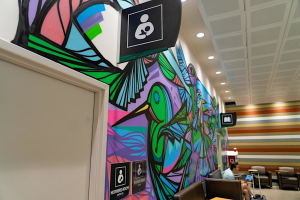 New mural unveiled outside Mother’s Room and Sensory Room at Bush Airport