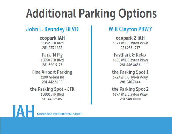 IAH Additional Parking Options