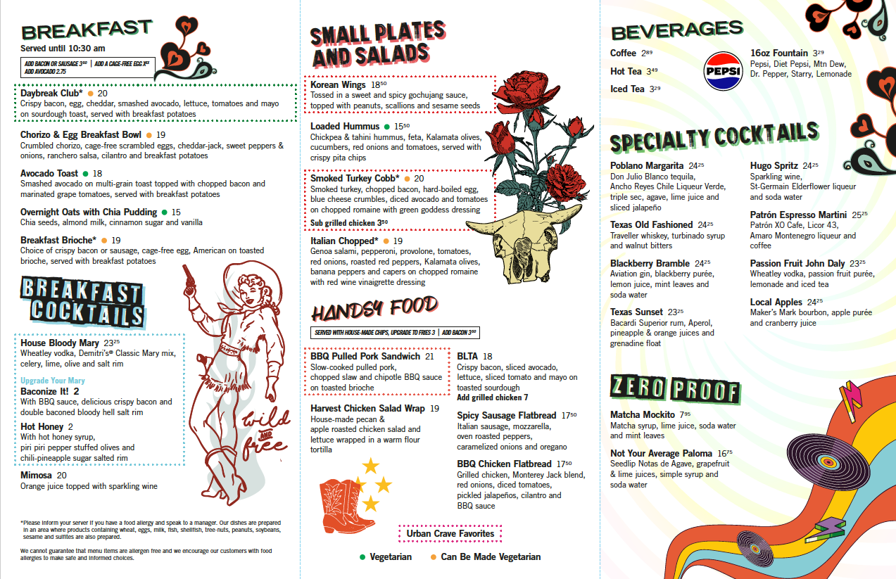 Urban Crave Menu
