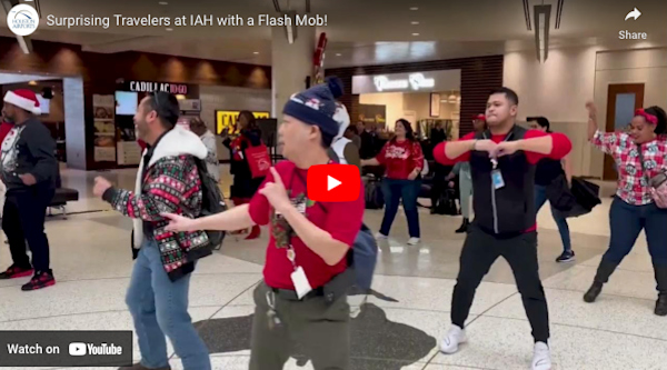 Houston Airports employees spread holiday cheer with flash mob performances