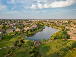 Aerial view of neighborhood in Edmond, OK
