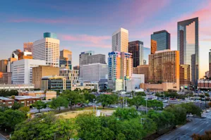 Skyline view of downtown Houston, TX