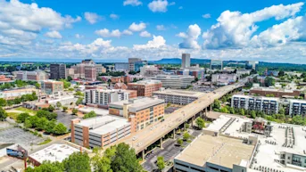 Aerial view of Greenville, SC