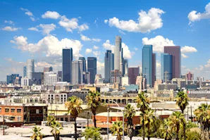 Skyline view of Downtown Los Angeles during the day