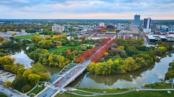 Aerial view of Fort Wayne, IN