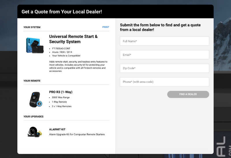 Remote Start System Builder