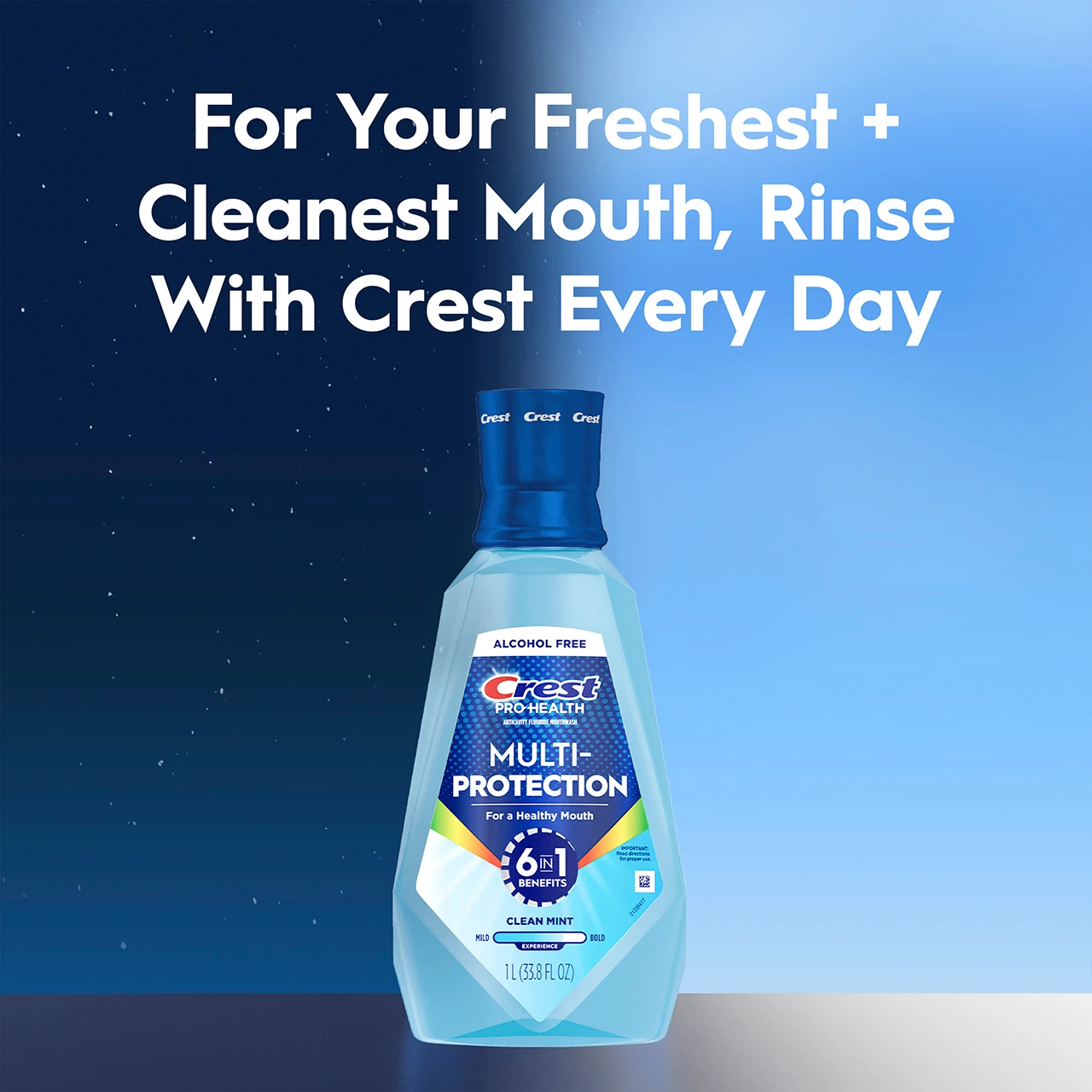 For your freshest + cleanest mouth, Rise with Crest every day