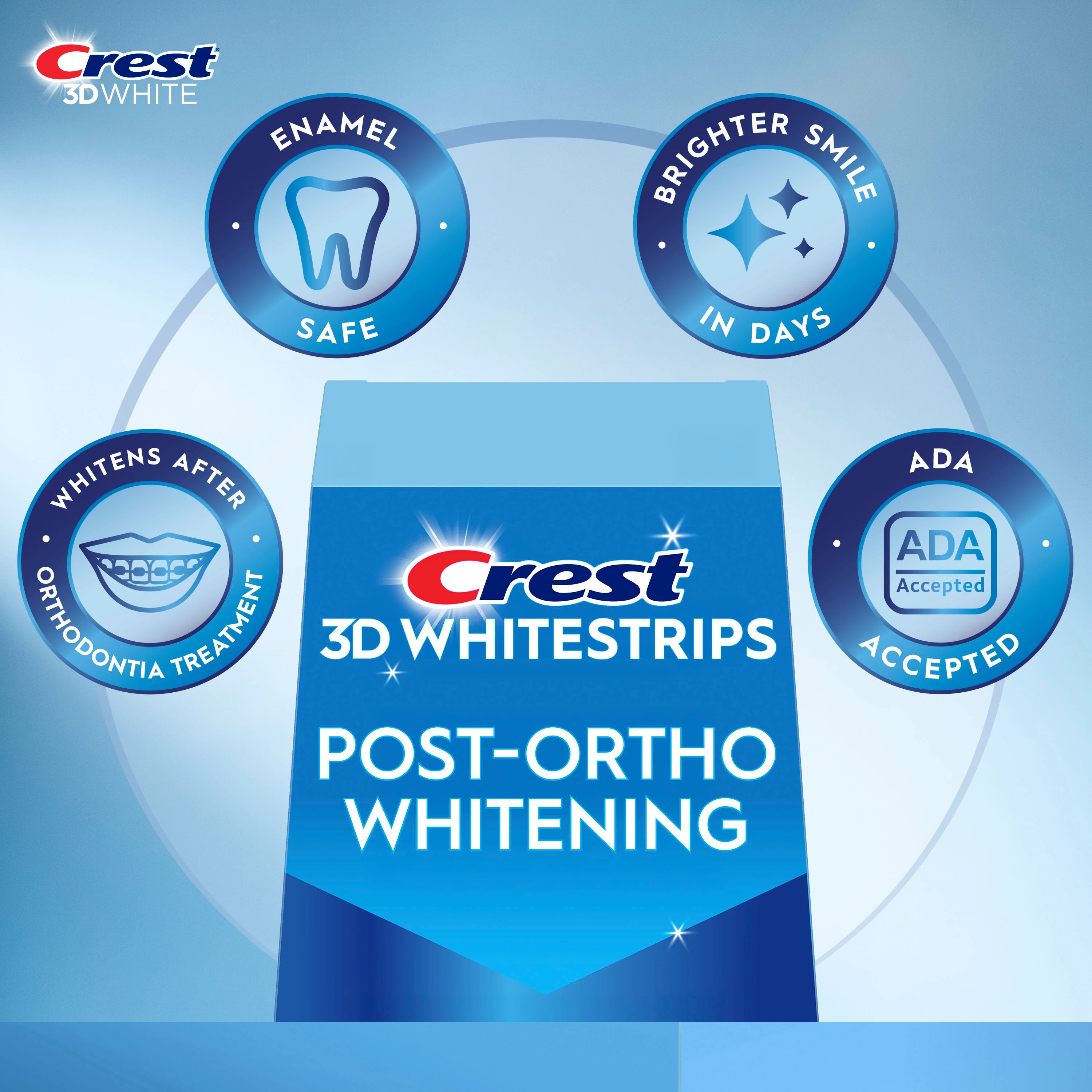 Whitens after orthodontia treatment, enamel safe, brighter smile in days, ADA Accepted