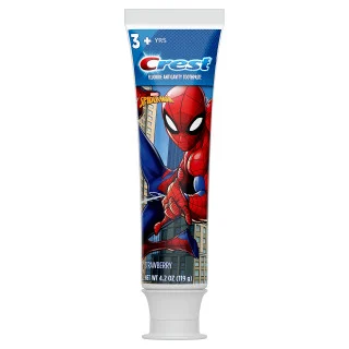 Crest Kids Toothpaste with Fluoride, MARVEL Spider-Man, Strawberry Flavor, 4.2oz Pump, 3+