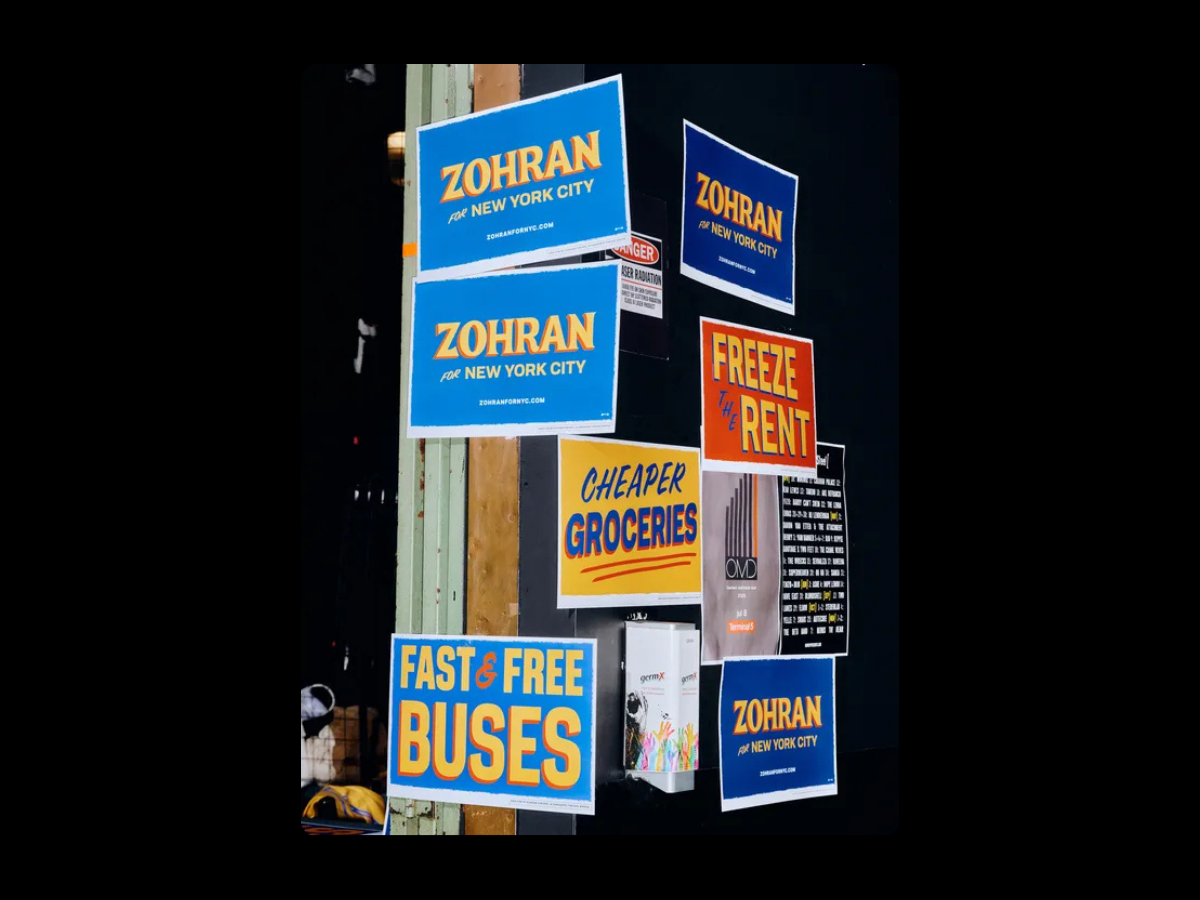 Zohran Mamdani Campaign Signs