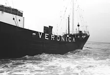 Het Veronicaschip op 7 april 1973. Foto: Cees van der Niet.