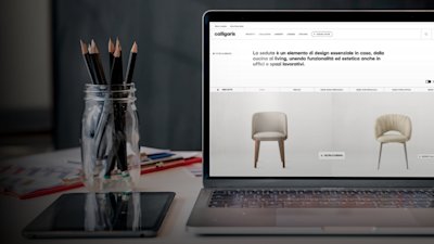 Computer mock up calligaris website seatings chairs