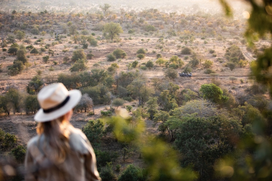 Woman watching the bush