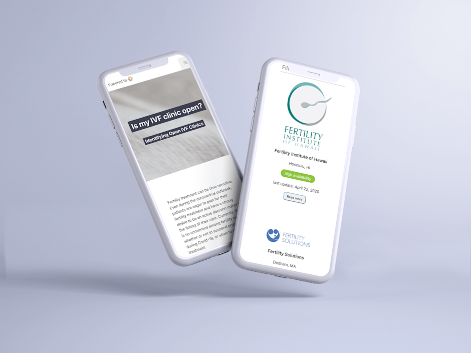 Helping families find simple and reliable information about IVF clinics during the COVID-19 pandemic