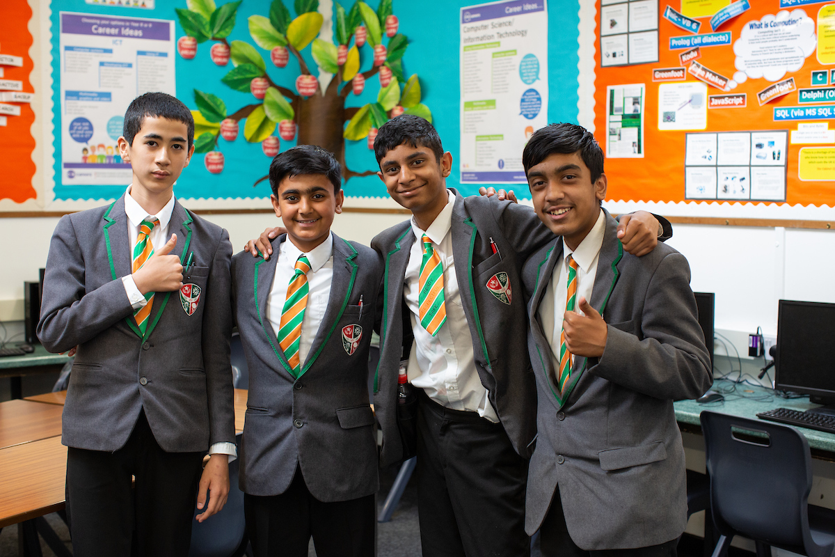 Four students from Challney Boys