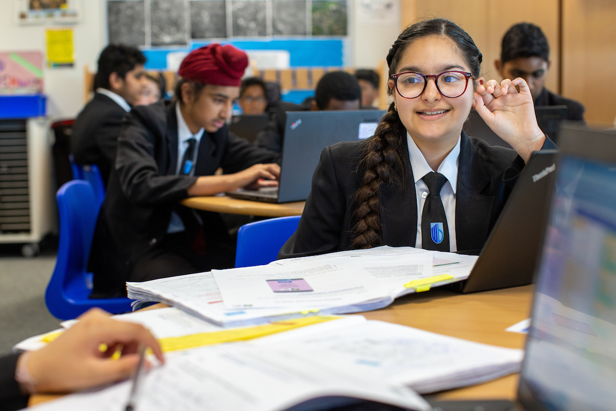 Student wearing glasses - West Bromwich Collegiate Academy