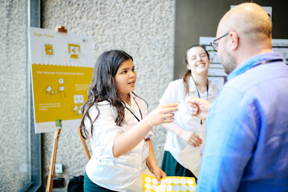 Photo - student in marketplace at awards