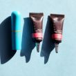 shiseido sun protection lip treatment, becca beach tints