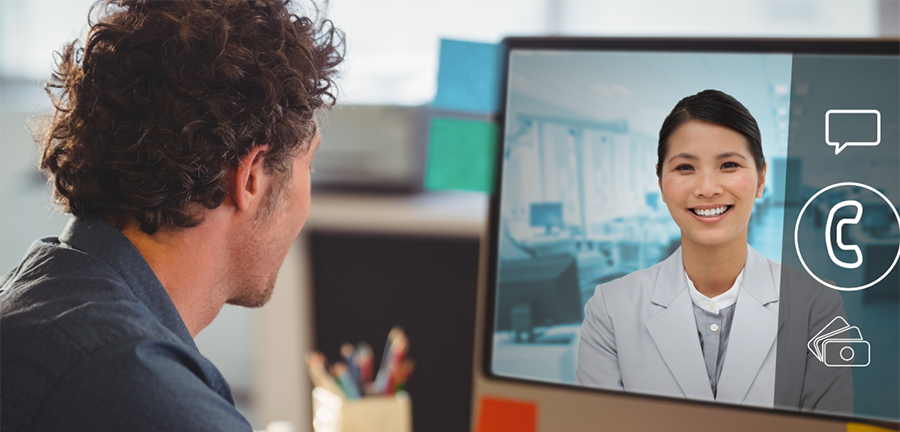 man receiving a teledentistry consultation