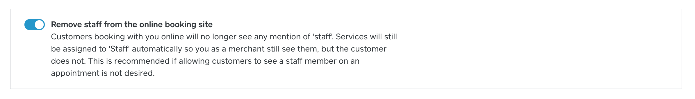 Remove Staff from Booking