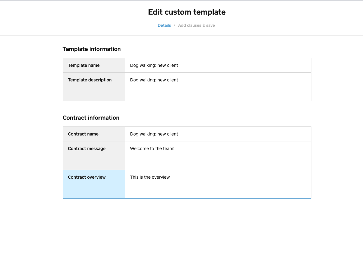 edit custom template